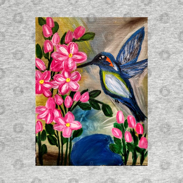 hummingbird feeding on some nectar by kkartwork